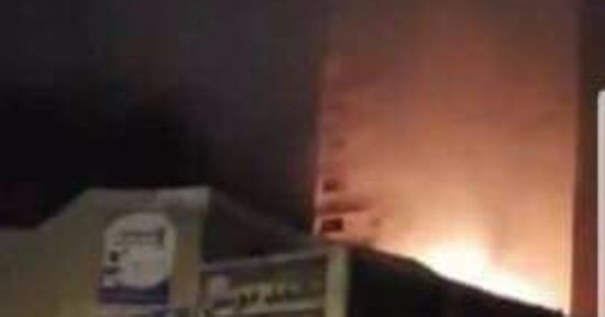 حريق فى مخلفات وأشجار ونخيل بأرض فضاء خلف مبنى قصر ثقافة كفر الشيخ القديم