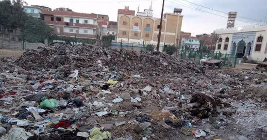 صور.. إمسك مخالفة.. انتشار القمامة بمدخل قرية كفر الحصر بالشرقية