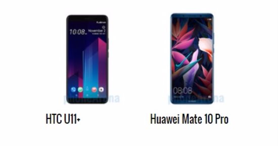 إيه الفرق.. أبرز الاختلافات بين هاتفى HTC U11+ وهواوى Mate 10 Pro