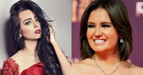 هنا شيحة وهبة مجدى يرفعان شعار "الأسود يكسب"
