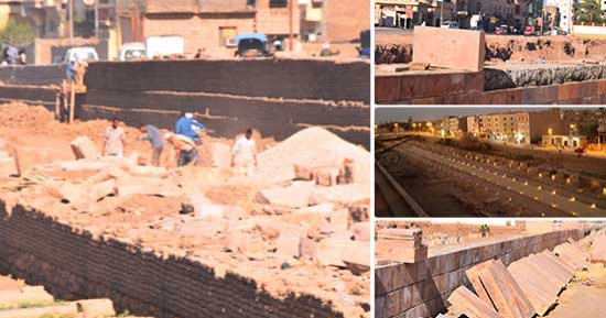 صور.. العمال يواصلون مهمتهم فى إنشاء أسوار خارجية بمحيط "طريق الكباش" لتأمين جولات السائحين داخله.. مدير الترميم: أنهينها ترميم أكثر من 775 متراً.. وننتظر إنهاء الأسوار والممشى بين الكباش لوضع اللمسات النهائية