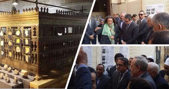 صور.. المفاجآت تتوالى.. هبوط أرضى بمسجد الإمام الشافعى يكشف عن جبانة أثرية..  وزير الآثار خلال متابعته للحالة الإنشائية للجامع: البدء فى دراسة الكشف الأثرى لمعرفة هويته.. وأعمال ترميم القبة كشفت عن ضريح أسفلها