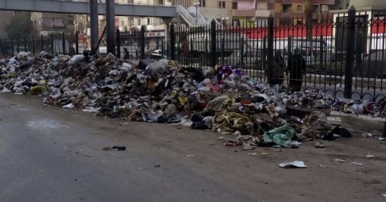 قارئ يشكو انتشار القمامة أعلى كوبرى عزبة النخل الجديد