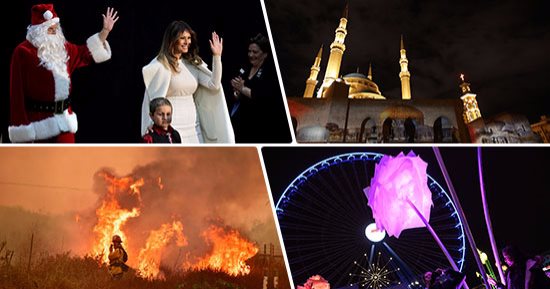 صور.. العالم هذا الصباح.. مهرجان الأضواء فى باريس يبهر آلاف الزائرين.. بيروت تتضامن مع الأقصى بإنارة مسجد الأمين وكاتدرائية مارجرجس.. أمريكا تفشل فى إخماد حرائق كاليفورنيا والنيران تبتلع منازل السكان