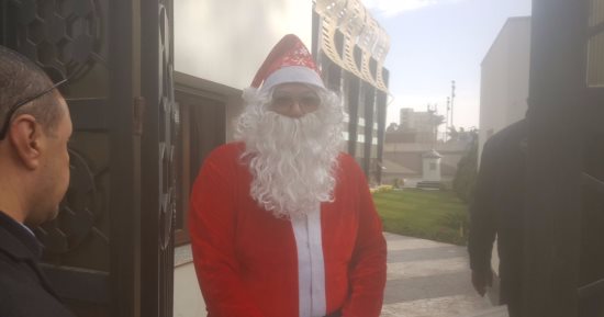 صور..بابا نويل يزور اتحاد الكرة للتهنئة بأعياد الميلاد