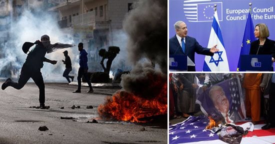 صور.. العالم يواصل رفض قرار ترامب الاعتراف بالقدس عاصمة لإسرائيل.. فشل محاولات نتنياهو فى الحصول على تأييد أوروبى.. احتجاجات فى مصر وإندونيسيا ولبنان لليوم الخامس.. والاتحاد الأوروبى يدعو للالتزام بحل الدولتين