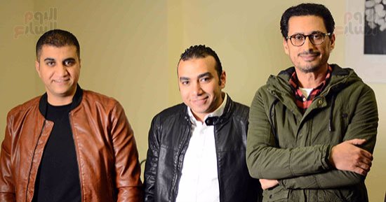 صور.. أحمد عيد وآيتن عامر وكواليس تصوير أفيش فيلم "خلاويص" 