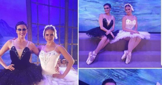 بشرى تهنئ نيللى كريم بعيد ميلادها بـ "استعراض بحيرة البجع " 
