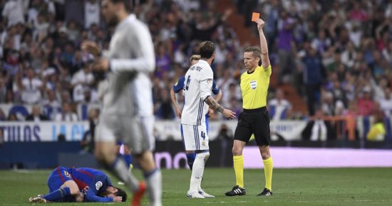 أخبار ريال مدريد اليوم عن 3 بطاقات حمراء لراموس فى آخر 9 كلاسيكو