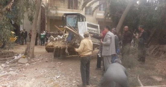 حملة مكبرة لإزالة التعديات على الأراضى بالحامول فى كفر الشيخ