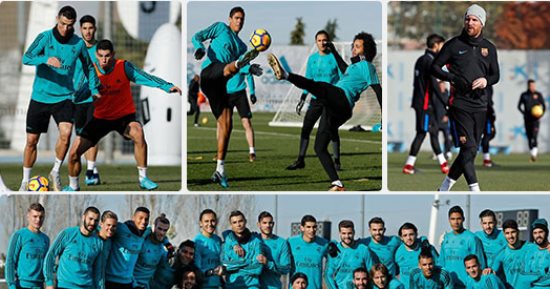 مران ريال مدريد وبرشلونة الأخير قبل الكلاسيكو
