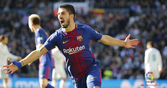 سواريز يسجل أول أهداف برشلونة فى ريال مدريد بالكلاسيكو  