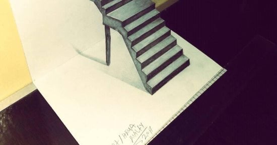 بالصور.. قارئ يبدع فى لوحات فنية 3D بالقلم الرصاص