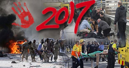 2017 العام الأكثر دموية.. أبرز 13 عملية إرهابية هزت العالم.. مصرع 39 فى مذبحة ملهى ليلى بإسطنبول.. مقتل 59 آخرين فى أكبر جريمة بأمريكا.. سقوط مئات الضحايا بأفغانستان والصومال.. ولندن تعيش ليالى الرعب مع الإرهاب