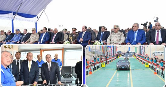 "اليوم السابع" تعبر مع أول قافلة سيارات على الكبارى العائمة لقناة السويس بالإسماعيلية.. سائق سيارة نقل: توفر أياما من الانتظار على المعدية.. ومميش: الكبارى لها بعد سياسى واجتماعى مهم يربط سيناء بغرب قناة السويس