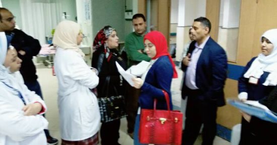 لجنة من وزارة الصحة تتفقد مستشفى الباجور المركزى بالمنوفية