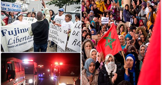 العالم هذا الصباح.. صور.. عمليات إجلاء طبى للصليب الأحمر من الغوطة الشرقية بسوريا.. مظاهرات فى المغرب احتجاجا على "مناجم الموت" ببلدة جرادة.. وأنصار رئيس بيرو السابق يتجمعون أمام مستشفى يرقد فيها "فوجيمورى"
