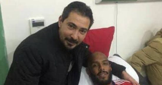 محمد بركات يزور حازم ممدوح لاعب النصر