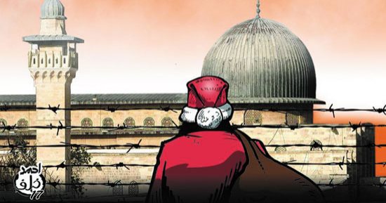 حصار إسرائيل يحرم أطفال القدس من هدايا بابا نويل.. بكاريكاتير اليوم السابع