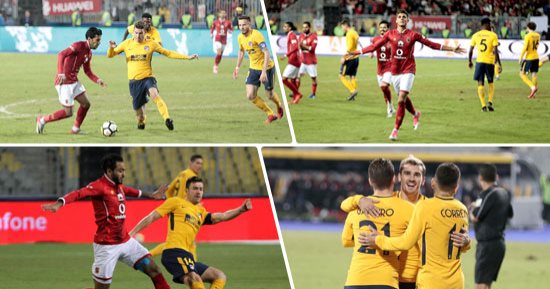 أتلتيكو مدريد يشكر الجماهير المصرية بعد الفوز على الأهلى فى مباراة السلام
