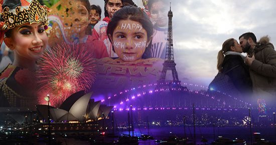 العالم يستقبل 2018 بالأضواء والألوان.. سيدنى أول المحتفلين وهونج كونج تطلق "الشهب".. ملايين على شاطئ كوباكابانا و500 زفاف فى جاكرتا.. إضاءة 36 موقعا بموسكو وخيام ألمانية لحماية النساء.. وبرج خليفة يتألق بالليزر