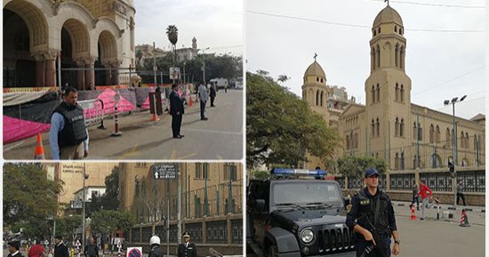 استنفار امنى لتأمين الكنائس على مستوى الجمهورية ...نشر خبراء المفرقعات بمحيط دور العبادة.. تدعيم الخبراء ببدل مفرقعات وأجهزة حديثة لفحص الأجسام الغريبة.. والتنسيق مع المرور لفرض حرم آمن ومنع مرور السيارات