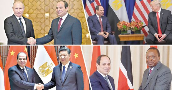 السيسى يعيد مصر إلى العلاقات المتوازنة شرقا وغربا.. أعاد عضويتها للاتحاد الأفريقى والبرلمان الدولى بعد تجميدها.. ورمم الشرخ فى العلاقات المصرية الأوروبية.. والاتحاد الأوروبى رصد لمصر 10مليارات جنيه منح حتى 2020