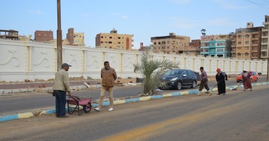  حملات نظافة وتجميل الشوارع والميادين بمدينة طهطا فى سوهاج