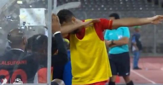 فيديو.. لاعب سعودى مهدد بالسجن بسبب احتفال "الداب"