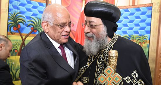 البابا تواضروس يستقبل رئيس مجلس النواب للتهنئة بعيد الميلاد المجيد (صور)