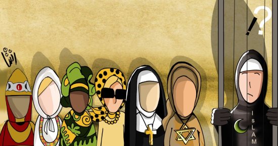   حال الدنيا.. التمييز ضد المسلمات فى الغرب بكاريكاتير اليوم السابع