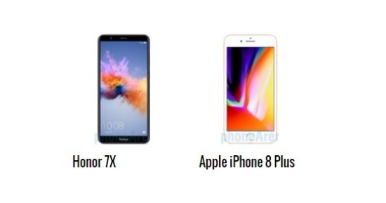 إيه الفرق.. أبرز الاختلافات بين هاتفى هواوى Honor 7X وأيفون 8 بلس