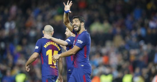 فيديو.. رأسية سواريز تتقدم لبرشلونة على مالاجا بالهدف الأول