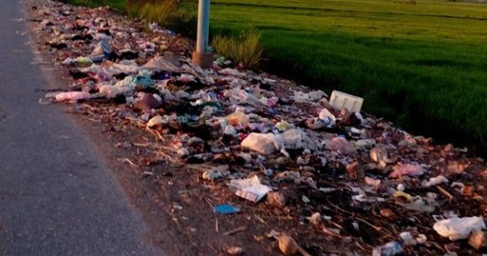أهالى ميت عدلان بالدقهلية يشكون من تهالك الطريق الرئيسى واكتظاظه بالقمامة