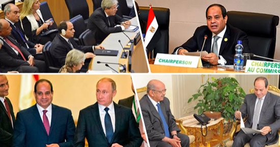 10 ملفات تثبت نجاح السيسي فى تغيير خريطة العلاقات الخارجية خلال 4 سنوات.. مجلس الأمن يعتمد استراتيجية مصر لمكافحة الإرهاب.. إنهاء الانقسام الفلسطينى.. وأوروبا ترفع منحها لـ10 مليارات جنيه بعد سنوات من التجميد