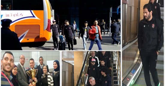 جماهير الأهلى تستقبل الفريق بمطار القاهرة بعد حصوله على السوبر 