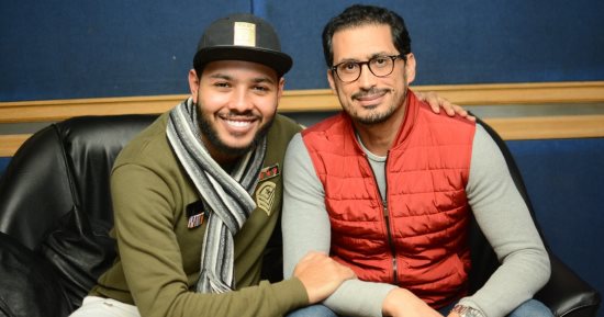صور.. كواليس تسجيل محمد شاهين وأحمد عيد أغنية فيلم خلاويص
