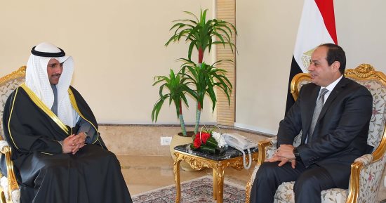 السيسي يستقبل رئيس مجلس الأمة الكويتى بحضور على عبد العال