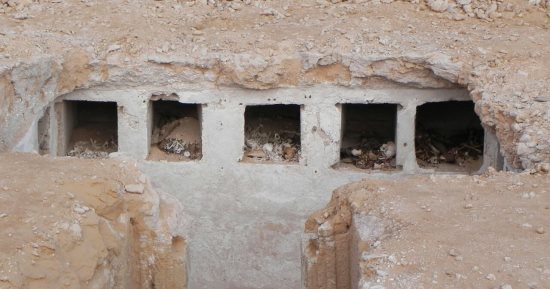 الآثار تكتشف مقبرة منحوتة فى الصخر من القرن الأول الميلادى فى العلمين  