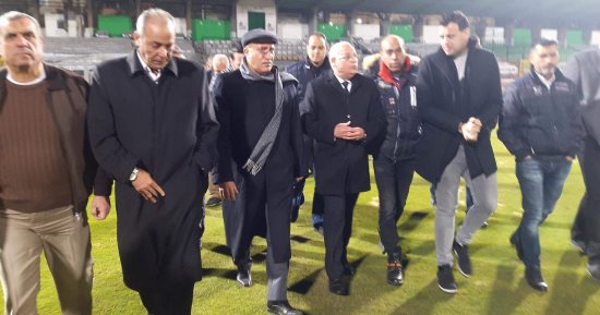 محافظ بورسعيد يتفقد استعدادات استاد النادى المصرى لاستقبال المباريات