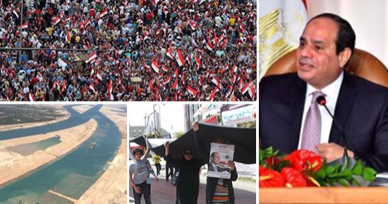 "حكاية شعب صدق رئيسه وصنع المعجزات ".. 6 محطات تظهر شعبية السيسى.. الشعب فوضه لإزاحة الإخوان ومحاربة الإرهاب فكان خير ملبيا.. أهدى قناة السويس الجديدة لمصر والعالم.. وتحمل مسئولية قرارات الإصلاح الاقتصادى وحده