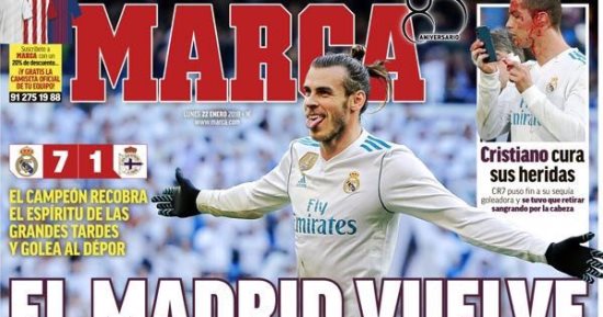 صحافة أوروبا بين انتفاضة ريال مدريد بسباعية أمام الديبور وخماسية كتالونية فى شباك بيتيس.. سانشيز يرتدى قيمص مانشستر يونايتد اليوم.. والتعادل الإيجابى يحسم قمة الدورى الإيطالى بين إنتر وروما
