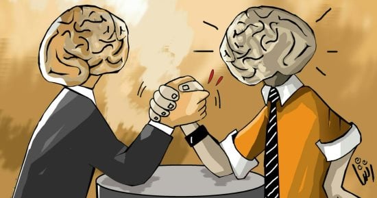 حال الدنيا.. الصراع الفكرى أصل النزاعات والاقتتال.. فى كاريكاتير اليوم السابع