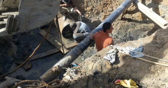 "مياه القناة" تنتهى من إصلاح خط مياه محطة زرب بالسويس