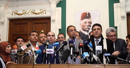 مؤتمر صحفى للوفد يدعو المصريين للاحتشاد أمام الصناديق ودعم السيسي (صور)