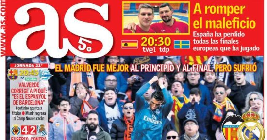 صحافة أوروبا بين انتفاضة ريال مدريد برباعية فى شباك فالنسيا و150 مليون إسترلينى من السيتى لضم هازارد.. تشيلسى يرفض مبادلة نجمه البلجيكى برونالدو.. وأرقام بالجملة تنتظر ميسى وسواريز وفالفيردى أمام ألافيس اليوم
