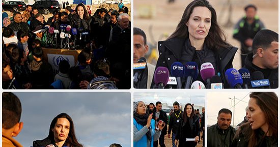  أنجلينا جولى تتفقد مخيم الزعترى فى الأردن وتدعو لإنهاء الحرب
