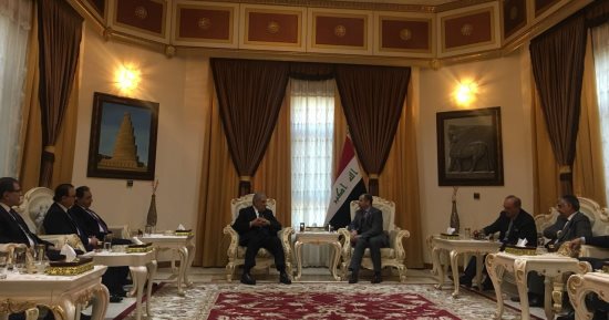 محلب ورئيس برلمان العراق يؤكدان تذليل العقبات لزيادة التبادل التجارى