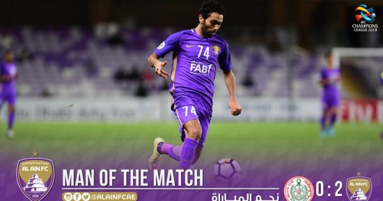 حسين الشحات أفضل لاعب فى العين الإماراتى أمام المالكية البحرينى