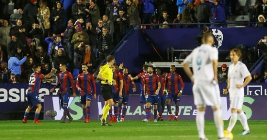 ريال مدريد يواصل الانهيار بالتعادل مع ليفانتى 2/2 فى الدورى الإسبانى